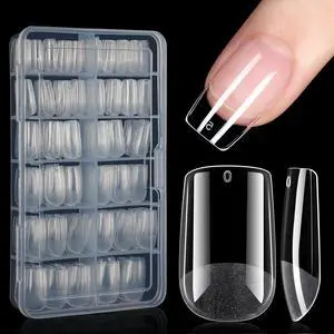 Short Square Nail Tips Full Cover Clear Gelly Tips Half Matte Acrylic Tips Pre-Filed Fake Press on Nail Tips for Extension Home DIY Salon Manicure 216PCS 12 Sizes Short Square Nail Tips Full Cover Clear Gelly Tips Half Matte Acrylic Tips Pre-Filed Fake Press on Nail Tips for Extension Home DIY Salon Manicure 216PCS 12 Sizes
