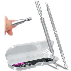 2PCS Metal Silver Cuticle Pusher and Scraper, Nail Trimmer Cutter Stainless Steel Gel Scraper Tool, Nail Polish Remover Peeler Durable Salon Manicure Pedicure Cleaner for Fingernail and Toenail 2PCS Metal Silver Cuticle Pusher and Scraper, Nail Trimmer Cutter Stainless Steel Gel Scraper Tool, Nail Polish Remover Peeler Durable Salon Manicure Pedicure Cleaner for Fingernail and Toenail