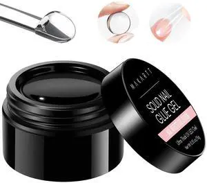 Solid Nail Glue Gel for Press on Nails: Strong Gel Nail Glue for Fake Nails, Long Lasting Clear Hard 3D Sculpting Gels for DIY Home and Salon Use 15ML UV Light Cured Solid Nail Glue Gel for Press on Nails: Strong Gel Nail Glue for Fake Nails, Long Lasting Clear Hard 3D Sculpting Gels for DIY Home and Salon Use 15ML UV Light Cured