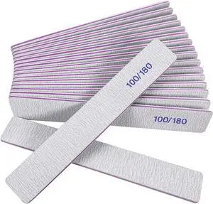 Nail Files (12 Pack), 100/180 Grit Emery Boards Nail File for Natural Nails and Acrylic Nails, Double Sided Emory Boards limas para unas acrilicas Profesional Fingernail Filer Reusable Manicure Gray Nail Files (12 Pack), 100/180 Grit Emery Boards Nail File for Natural Nails and Acrylic Nails, Double Sided Emory Boards limas para unas acrilicas Profesional Fingernail Filer Reusable Manicure Gray