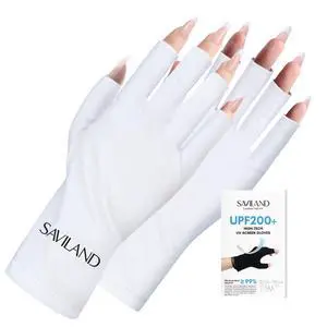 U V Gloves for Nails: UPF200+ High-tech Professional U V Gloves for Manicures, Anti UVA & UVB 999+ U V Glove for Gel Nail Lamp Fingerless Glove Prevent Hands from U V Harm (White) U V Gloves for Nails: UPF200+ High-tech Professional U V Gloves for Manicures, Anti UVA & UVB 999+ U V Glove for Gel Nail Lamp Fingerless Glove Prevent Hands from U V Harm (White)