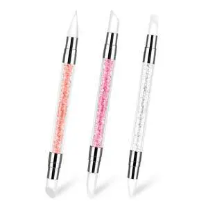 3 Pcs Nail Art Sculpture Pen, Dual Tipped Silicone Nail Tools 3 Pcs Nail Art Sculpture Pen, Dual Tipped Silicone Nail Tools