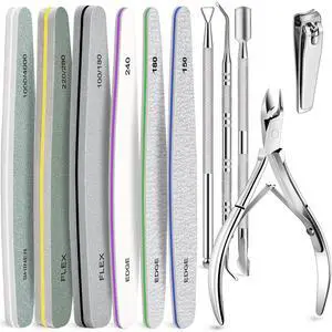 Nail Care Tool Kit with Cuticle Trimmer, Cuticle Pusher, Nail Files and Buffers Blocks, Emery Boards, Nail Prep for Manicure & Pedicure for Women Nail Care Tool Kit with Cuticle Trimmer, Cuticle Pusher, Nail Files and Buffers Blocks, Emery Boards, Nail Prep for Manicure & Pedicure for Women