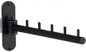 Folding Wall Mounted Clothes Hanger Rack with Swing Arm, Foldable 180°Rotation, Stainless Steel 304 Folding Clothes Hanger Drying Rack Rod, for Laundry Room Valet Hook (Black) Folding Wall Mounted Clothes Hanger Rack with Swing Arm, Foldable 180°Rotation, Stainless Steel 304 Folding Clothes Hanger Drying Rack Rod, for Laundry Room Valet Hook (Black)