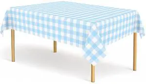 2 Pack Blue and White Checkered Tablecloth Blue Gingham Plastic Table Cloths for Parties Disposable 54x108 in Waterproof Rectangle Table Covers for Party Baby Shower Birthday Party Decorations 2 Pack Blue and White Checkered Tablecloth Blue Gingham Plastic Table Cloths for Parties Disposable 54x108 in Waterproof Rectangle Table Covers for Party Baby Shower Birthday Party Decorations