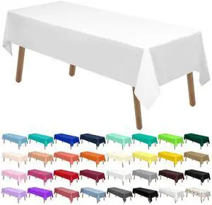 White Plastic Tablecloths 2 Pack Disposable Table Covers 54 x 108 Inch Bridal Shower PEVA Vinyl Table Cloths for Picnic Birthday Wedding Banquet Parties 8 ft Rectangle Table Use White Plastic Tablecloths 2 Pack Disposable Table Covers 54 x 108 Inch Bridal Shower PEVA Vinyl Table Cloths for Picnic Birthday Wedding Banquet Parties 8 ft Rectangle Table Use