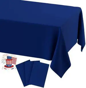 Disposable Table Cloth 3 Pack, 54 x 108 Inch Waterproof Plastic Tablecloth, Decorative Rectangle Table Covers for Party, Birthday, Picnic, Navy Disposable Table Cloth 3 Pack, 54 x 108 Inch Waterproof Plastic Tablecloth, Decorative Rectangle Table Covers for Party, Birthday, Picnic, Navy