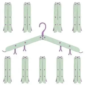 Folding Travel Hangers, 10 Pack Collapsible Clothes Hangers Folding Travel Hangers, 10 Pack Collapsible Clothes Hangers