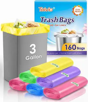 Small Trash Bags 3 Gallon 160 Count Strong Trash Bags Colorful Small Garbage Bags, Trash Can Liners for Bathroom Home Office Kitchen Bedroom, fit 5-10 Liter, 1,1.2,1.6,2,2.6,3 Gal,Multicolor Small Trash Bags 3 Gallon 160 Count Strong Trash Bags Colorful Small Garbage Bags, Trash Can Liners for Bathroom Home Office Kitchen Bedroom, fit 5-10 Liter, 1,1.2,1.6,2,2.6,3 Gal,Multicolor