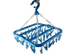 Clip and Drip Hanger Clothes Hanger Drying Rack 32 Clips (Blue) Clip and Drip Hanger Clothes Hanger Drying Rack 32 Clips (Blue)