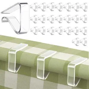 24 Pcs Clear Tablecloth Clips for Indoor Outdoor Tables, Windproof Plastic Table Cloth Holder Clips for Thick Tables, Transparent Picnic Table Cover Clip Clamps for Securing Tablecloths Large 24 Pcs Clear Tablecloth Clips for Indoor Outdoor Tables, Windproof Plastic Table Cloth Holder Clips for Thick Tables, Transparent Picnic Table Cover Clip Clamps for Securing Tablecloths Large