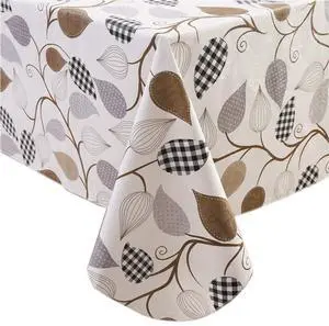 Heavy Duty Vinyl Tablecloth with Flannel Backing Waterproof Oil-Proof Plastic Table Cloth Stain-Resistant Wipeable Rectangle or Square Table Cover for Indoor and Outdoor (Leaves, 54X54 Inch) Heavy Duty Vinyl Tablecloth with Flannel Backing Waterproof Oil-Proof Plastic Table Cloth Stain-Resistant Wipeable Rectangle or Square Table Cover for Indoor and Outdoor (Leaves, 54X54 Inch)