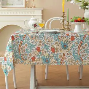 Rectangle Waterproof Tablecloth Linen Textured Table Cloth,Stain and Wrinkle Resistant Washable Fabric Table Cover for Dining, Party, Camping and Outdoor, 52 x 70 Inch, Vine Bloom Rectangle Waterproof Tablecloth Linen Textured Table Cloth,Stain and Wrinkle Resistant Washable Fabric Table Cover for Dining, Party, Camping and Outdoor, 52 x 70 Inch, Vine Bloom