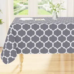 Rectangle Table Cloth, Waterproof Vinyl Tablecloths with Flannel Backing for Rectangle Tables, Wipeable Spillproof Plastic Tablecloth for Dining, Camping, Indoor and Outdoor (60"x84", Grey) Rectangle Table Cloth, Waterproof Vinyl Tablecloths with Flannel Backing for Rectangle Tables, Wipeable Spillproof Plastic Tablecloth for Dining, Camping, Indoor and Outdoor (60"x84", Grey)
