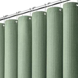 Sage Green Shower Curtain - Waffle Textured Heavy Duty Thick Fabric Shower Curtains for Bathroom, 256GSM Luxury Weighted Polyester Cloth Bath Curtain Set with 12 Plastic Hooks72Wx72H,Green Sage Green Shower Curtain - Waffle Textured Heavy Duty Thick Fabric Shower Curtains for Bathroom, 256GSM Luxury Weighted Polyester Cloth Bath Curtain Set with 12 Plastic Hooks72Wx72H,Green