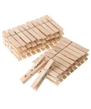 Large Wooden Clothes Pins, 2.9 Inch, 50 Pack Large Wooden Clothes Pins, 2.9 Inch, 50 Pack