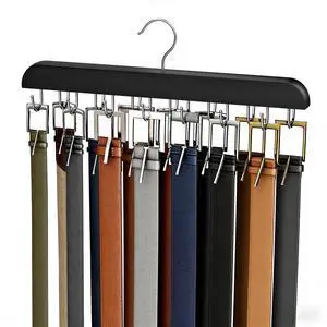 Belt Hanger for Closet Max 42 Belts, Sturdy Wood Belt Rack Closet Accessories with 14 Hooks Belt Organizer for Closet Organizers and Storage -Black 1 Pack Belt Hanger for Closet Max 42 Belts, Sturdy Wood Belt Rack Closet Accessories with 14 Hooks Belt Organizer for Closet Organizers and Storage -Black 1 Pack