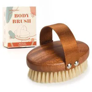 Dry Brushing Body Brush - Natural Boar Bristle Dry Body Brush for Lymphatic Drainage, Cellulite, BloodMedium Hardness Dry Brushing Body Brush - Natural Boar Bristle Dry Body Brush for Lymphatic Drainage, Cellulite, BloodMedium Hardness