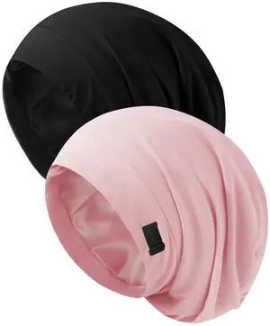 Silk Hair Bonnet for Sleeping Women Men, 2Pcs Silk Hair Bonnet for Sleeping Women Men, 2Pcs