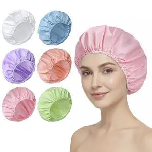 6 PCS Shower Caps for Women, Double Side Waterproof Shower Cap, PEVA Bath Caps for Shower, Bathing Shower Caps - Candy Color 6 PCS Shower Caps for Women, Double Side Waterproof Shower Cap, PEVA Bath Caps for Shower, Bathing Shower Caps - Candy Color
