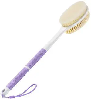 Back Scrubber Anti Slip for Shower, Long Handle Bath Brush with Stiff and Soft Bristles for Exfoliation, Dual-Use Shower and Dry Body Brush(Purple) Back Scrubber Anti Slip for Shower, Long Handle Bath Brush with Stiff and Soft Bristles for Exfoliation, Dual-Use Shower and Dry Body Brush(Purple)