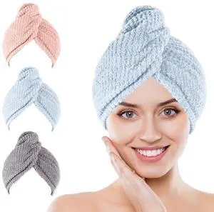 Microfiber Hair Towel for Women: Ideal Christmas Stocking Stuffer for Women, Teen Girls, and Children 3 Pack Drying Wrap Towels Designed for Curly Hair, Anti-Frizz Hair Care Accessory Microfiber Hair Towel for Women: Ideal Christmas Stocking Stuffer for Women, Teen Girls, and Children 3 Pack Drying Wrap Towels Designed for Curly Hair, Anti-Frizz Hair Care Accessory