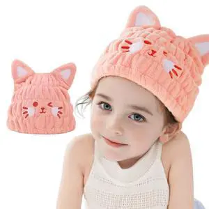 Microfiber Hair Towel Wrap for Kids, Pink Cat Dry Hair Cap Suck Water, Absorbent Quick Girls Boys Hair Drying Towel, Lightweight Bouncy Hat Headscarf Microfiber Hair Towel Wrap for Kids, Pink Cat Dry Hair Cap Suck Water, Absorbent Quick Girls Boys Hair Drying Towel, Lightweight Bouncy Hat Headscarf