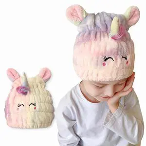 Microfiber Hair Towel Wrap for Kids, Unicorn Dry Hair Cap Suck Water, Absorbent Quick Girls Boys Hair Drying Towel, Lightweight Bouncy Hat Headscarf for Wet Hair Microfiber Hair Towel Wrap for Kids, Unicorn Dry Hair Cap Suck Water, Absorbent Quick Girls Boys Hair Drying Towel, Lightweight Bouncy Hat Headscarf for Wet Hair