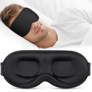 Sleep Mask for Men Women - 100% Blackout Eye Masks for Sleep - 3D Soft Sleeping Mask for Side Sleepers - Zero Pressure Lash Extensions Eye Cover Shade for Airplane Travel Essentials, Black Sleep Mask for Men Women - 100% Blackout Eye Masks for Sleep - 3D Soft Sleeping Mask for Side Sleepers - Zero Pressure Lash Extensions Eye Cover Shade for Airplane Travel Essentials, Black