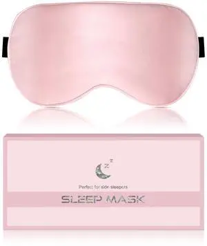 Silk Sleep Mask for Women - Soft Breathable Organic Natural Mulberry Silk Fabric Blackout Eye Mask for Sleeping with Adjustable Straps No Pressure Eye Mask for Travel Essentials Gifts (Pink) Silk Sleep Mask for Women - Soft Breathable Organic Natural Mulberry Silk Fabric Blackout Eye Mask for Sleeping with Adjustable Straps No Pressure Eye Mask for Travel Essentials Gifts (Pink)