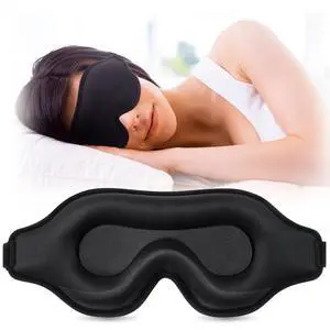 Sleep Eye Mask for Men Women, Lash Extensions 3D Sleeping Mask, Travel Blackout Night Blindfold Eye Shade Cover with Adjustable Strap (Black) Sleep Eye Mask for Men Women, Lash Extensions 3D Sleeping Mask, Travel Blackout Night Blindfold Eye Shade Cover with Adjustable Strap (Black)