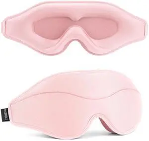 Sleep Mask - Total Blackout 3D Sleeping Mask, Super Lightweight & Silky Soft Eye Mask for Sleeping, Fully Adjustable Fit for Home, Office, Traveling, Meditation, Yoga, Pink, Mothers Day Gifts Sleep Mask - Total Blackout 3D Sleeping Mask, Super Lightweight & Silky Soft Eye Mask for Sleeping, Fully Adjustable Fit for Home, Office, Traveling, Meditation, Yoga, Pink, Mothers Day Gifts