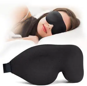 Sleep Mask for Back and Side Sleeper, Block Out Light, Luxury Sleeping Eye Mask of 3D Night Blindfold, Zero Pressure Breathable Travel Eye Cover Black Sleep Mask for Back and Side Sleeper, Block Out Light, Luxury Sleeping Eye Mask of 3D Night Blindfold, Zero Pressure Breathable Travel Eye Cover Black