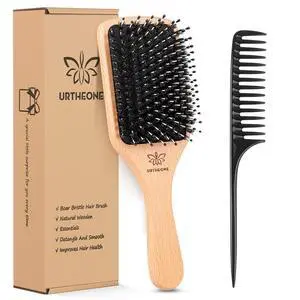 Hair Brush Boar Bristle Hairbrush for Thick Curly Thin Long Short Wet or Dry Hair Adds Shine and Makes Hair Smooth, Best Paddle Hair Brush for Men Women Kids Hair Brush Boar Bristle Hairbrush for Thick Curly Thin Long Short Wet or Dry Hair Adds Shine and Makes Hair Smooth, Best Paddle Hair Brush for Men Women Kids