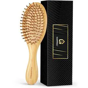 Bamboo Hair Brush for Hair Growth, Natural Bamboo Bristles Detangling Wooden Paddle Hairbrush for Massaging Scalp, for Women Men and Kids, for All Hair Types, with Ergonomic Handle Bamboo Hair Brush for Hair Growth, Natural Bamboo Bristles Detangling Wooden Paddle Hairbrush for Massaging Scalp, for Women Men and Kids, for All Hair Types, with Ergonomic Handle