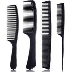4 Pieces Combs for Women and Man, Premium Black Carbon Fiber Hair Comb Set for Teasing and Parting, Professional Combs for Hair Stylist, Fine and Wide Tooth Styling Comb for All Hair Types 4 Pieces Combs for Women and Man, Premium Black Carbon Fiber Hair Comb Set for Teasing and Parting, Professional Combs for Hair Stylist, Fine and Wide Tooth Styling Comb for All Hair Types