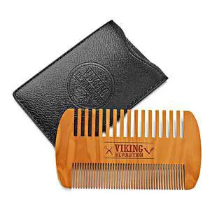 Wooden Beard Comb & Case, Dual Action Fine & Coarse Teeth, Perfect for use with Balms and Oils, Top Pocket Comb for Beards & Mustaches Wooden Beard Comb & Case, Dual Action Fine & Coarse Teeth, Perfect for use with Balms and Oils, Top Pocket Comb for Beards & Mustaches