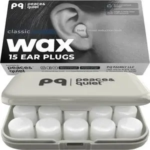 PQ Wax Ear Plugs for Sleeping, Swimming - 15 Soft Noise Cancelling Silicone Gel Wax Earplugs for Sleep and Swimmers, Ear Protection with Sound Blocking Level of 32 Db, (15-Pillows) PQ Wax Ear Plugs for Sleeping, Swimming - 15 Soft Noise Cancelling Silicone Gel Wax Earplugs for Sleep and Swimmers, Ear Protection with Sound Blocking Level of 32 Db, (15-Pillows)