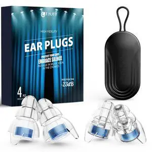 High Fidelity Concert Ear Plugs, Noise Cancelling Silicone Ear Plugs 2 Pairs Great for Concerts Loud Music, Musicians, Motorcycles, Airplanes, Raves, Hearing Protection -23 dB High Fidelity Concert Ear Plugs, Noise Cancelling Silicone Ear Plugs 2 Pairs Great for Concerts Loud Music, Musicians, Motorcycles, Airplanes, Raves, Hearing Protection -23 dB