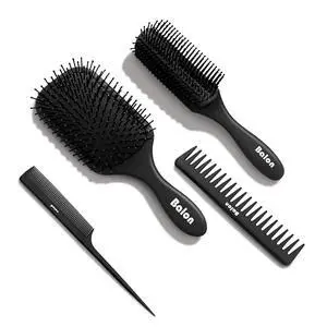 Hair Brush for Women and Men, 4Pcs Paddle Brush Detangling Brush Hair Comb Set for Long Thick Thin Curly Hair, Hairbrush Great On Wet or Dry, No More Tangle Hair Brush for Women and Men, 4Pcs Paddle Brush Detangling Brush Hair Comb Set for Long Thick Thin Curly Hair, Hairbrush Great On Wet or Dry, No More Tangle