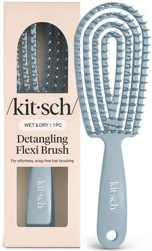 Hair Brush Detangler Flexi Flow Hair Brush for Women, Men & Kids | Detangling Brushes for Curly Hair with Bendable Frame, Bounce Curl Defining Brush for Wet or Dry Strands - Haze Blue Hair Brush Detangler Flexi Flow Hair Brush for Women, Men & Kids | Detangling Brushes for Curly Hair with Bendable Frame, Bounce Curl Defining Brush for Wet or Dry Strands - Haze Blue