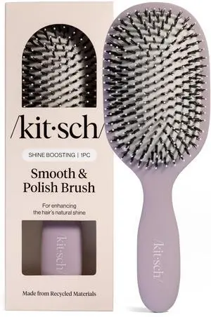 Smooth & Polish Brush Dual Bristle Detangler Brush, Shine & Frizz Control Vegan Boar & Nylon Hair Brush w/Cushioned Pad for Scalp Massage Hair Care Tool for All Hair Types - Soft Violet Smooth & Polish Brush Dual Bristle Detangler Brush, Shine & Frizz Control Vegan Boar & Nylon Hair Brush w/Cushioned Pad for Scalp Massage Hair Care Tool for All Hair Types - Soft Violet