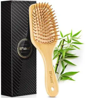 Bamboo Paddle Hairbrush with Bamboo Bristles for Massaging Scalp Bamboo Paddle Hairbrush with Bamboo Bristles for Massaging Scalp