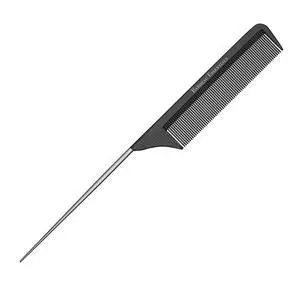 Professional 8.8 Inch Tail Comb - Black Carbon Fiber And Stainless Steel Pintail - Anti Static And Heat Resistant Teasing Lightweight Comb For All Hair Types Professional 8.8 Inch Tail Comb - Black Carbon Fiber And Stainless Steel Pintail - Anti Static And Heat Resistant Teasing Lightweight Comb For All Hair Types