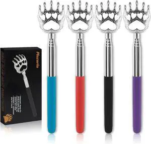 (4-Pack) Extendable Back Scratchers - Metal Claws with Telescopic Rubber Handles - Stocking Stuffers for Men, Women, Kids (4-Pack) Extendable Back Scratchers - Metal Claws with Telescopic Rubber Handles - Stocking Stuffers for Men, Women, Kids