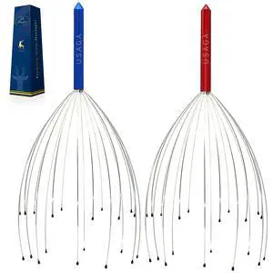 Head Massager Scalp Massager 20 Fingers Head Scratcher, Stocking Stuffers Gift for Scalp Body Relaxing (Red & Blue) Head Massager Scalp Massager 20 Fingers Head Scratcher, Stocking Stuffers Gift for Scalp Body Relaxing (Red & Blue)
