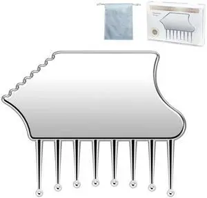Metal Gua Sha Scalp Massage Tool - Multi-Edge Metal Head Massager & Scalp Scrubber, Portable Gua Sha Comb for Scalp, Face, Neck, Hand & Leg Care with Velvet Storage Pouch Metal Gua Sha Scalp Massage Tool - Multi-Edge Metal Head Massager & Scalp Scrubber, Portable Gua Sha Comb for Scalp, Face, Neck, Hand & Leg Care with Velvet Storage Pouch