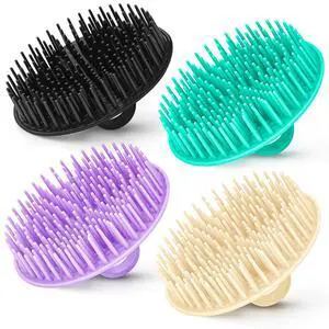 4Pack Hair Scalp Exfoliator Brush Dandruff Cleaning brush, Flexible Scalp Massager, Shower Shampoo Brush for Home, Office, Travel and Pets-BBTL 4Pack Hair Scalp Exfoliator Brush Dandruff Cleaning brush, Flexible Scalp Massager, Shower Shampoo Brush for Home, Office, Travel and Pets-BBTL