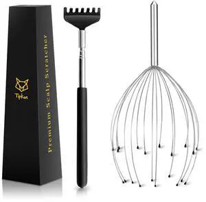 Head Massager 20 Fingers Scalp Massager Head Scratcher, Back Massage Back Scratcher, Stocking Stuffers for Scalp and Body Massage (Silvery) Head Massager 20 Fingers Scalp Massager Head Scratcher, Back Massage Back Scratcher, Stocking Stuffers for Scalp and Body Massage (Silvery)