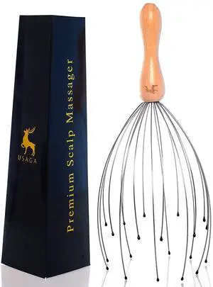 20 Fingers Head Massager Head Scratcher Scalp Massager, Stocking Stuffers Gift for Body Relaxing Wood Handle 20 Fingers Head Massager Head Scratcher Scalp Massager, Stocking Stuffers Gift for Body Relaxing Wood Handle